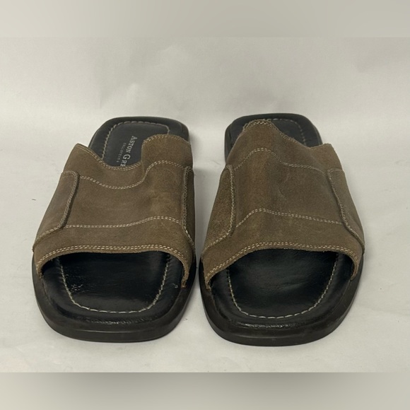 Aston Grey Collection Mule Tan Leather Mirage 8224 Sandals Men's Size 10 - Picture 6 of 9